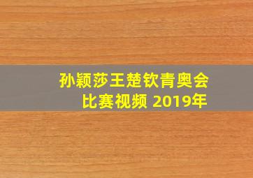 孙颖莎王楚钦青奥会比赛视频 2019年